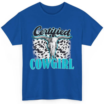 Bull Skull Turquoise Leopard Certified Cowgirl Western Girls Classic Unisex T-Shirt