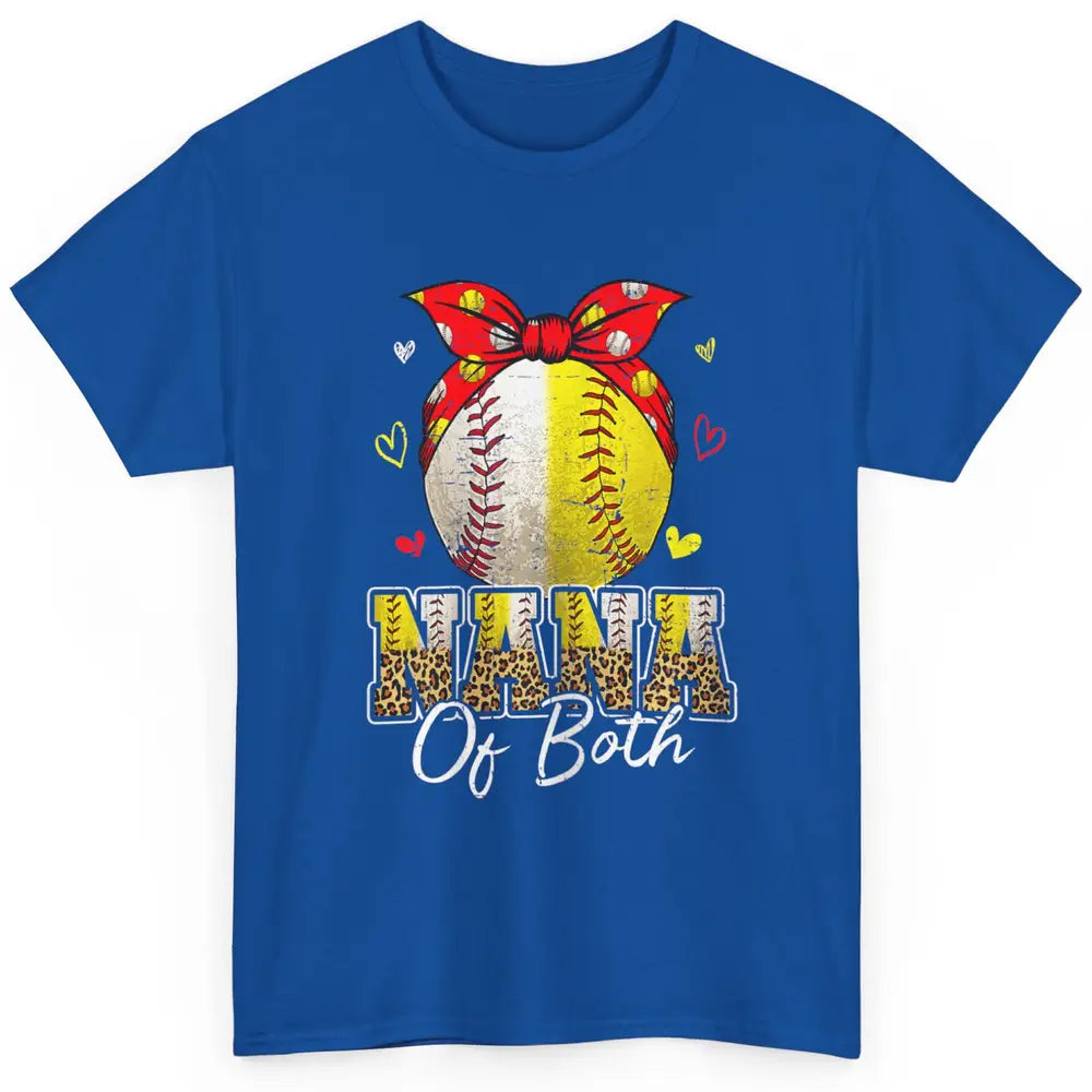 Women Baseball Softball Nana Of Both Mothers Day Sports Game Classic Unisex T-Shirt