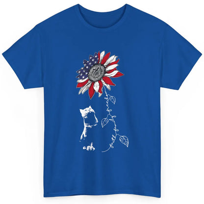 Cat Sunflower 4th Of July Patriotic Faith Family Freedom Classic Unisex T-Shirt