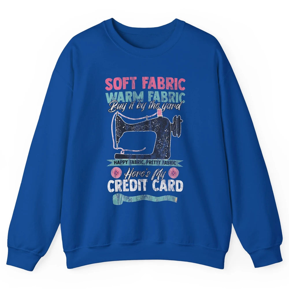 Soft Fabric By The Yard Sewing Machine Quilting Crafting Unisex Crewneck Sweatshirt