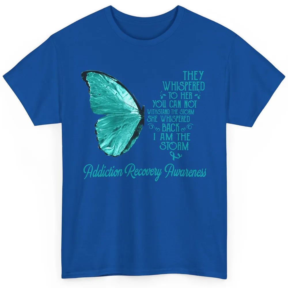 Addiction Recovery Awareness Ribbon Butterfly I'm The Storm Classic Unisex T-Shirt