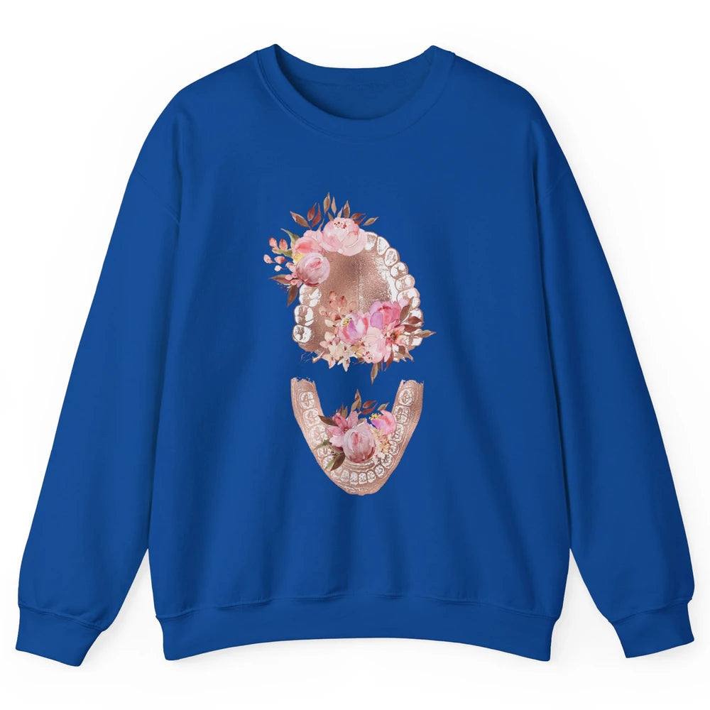 Vintage Floral Tooth Dental Hygienist Dentist Life Unisex Crewneck Sweatshirt