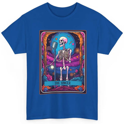 Retro Skeleton Singing The Singer Tarot Card Halloween Classic Unisex T-Shirt