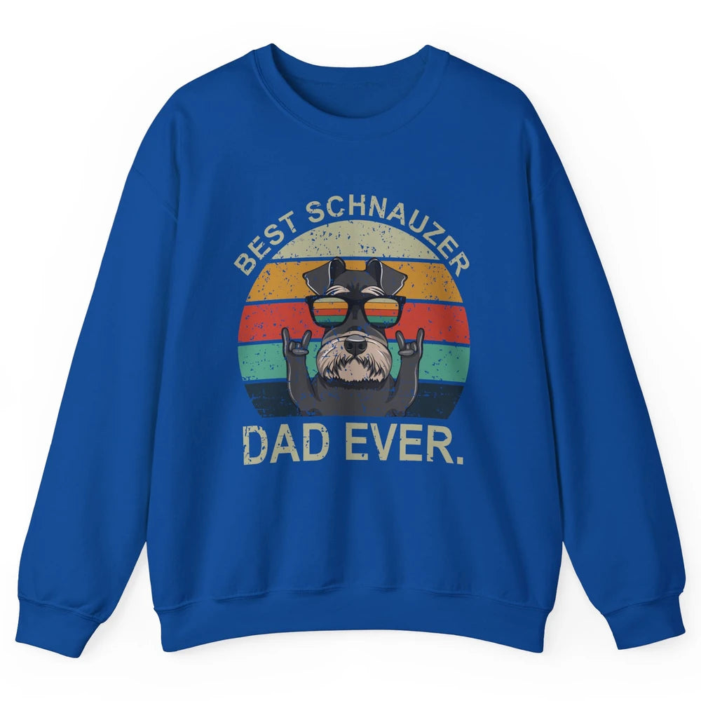 Vintage Sunset Best Schnauzer Dad Ever Father's Day Unisex Crewneck Sweatshirt