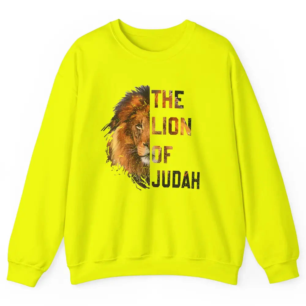 Yeshua Lion Of Judah Bible Verse Christian Faith Religious Unisex Crewneck Sweatshirt