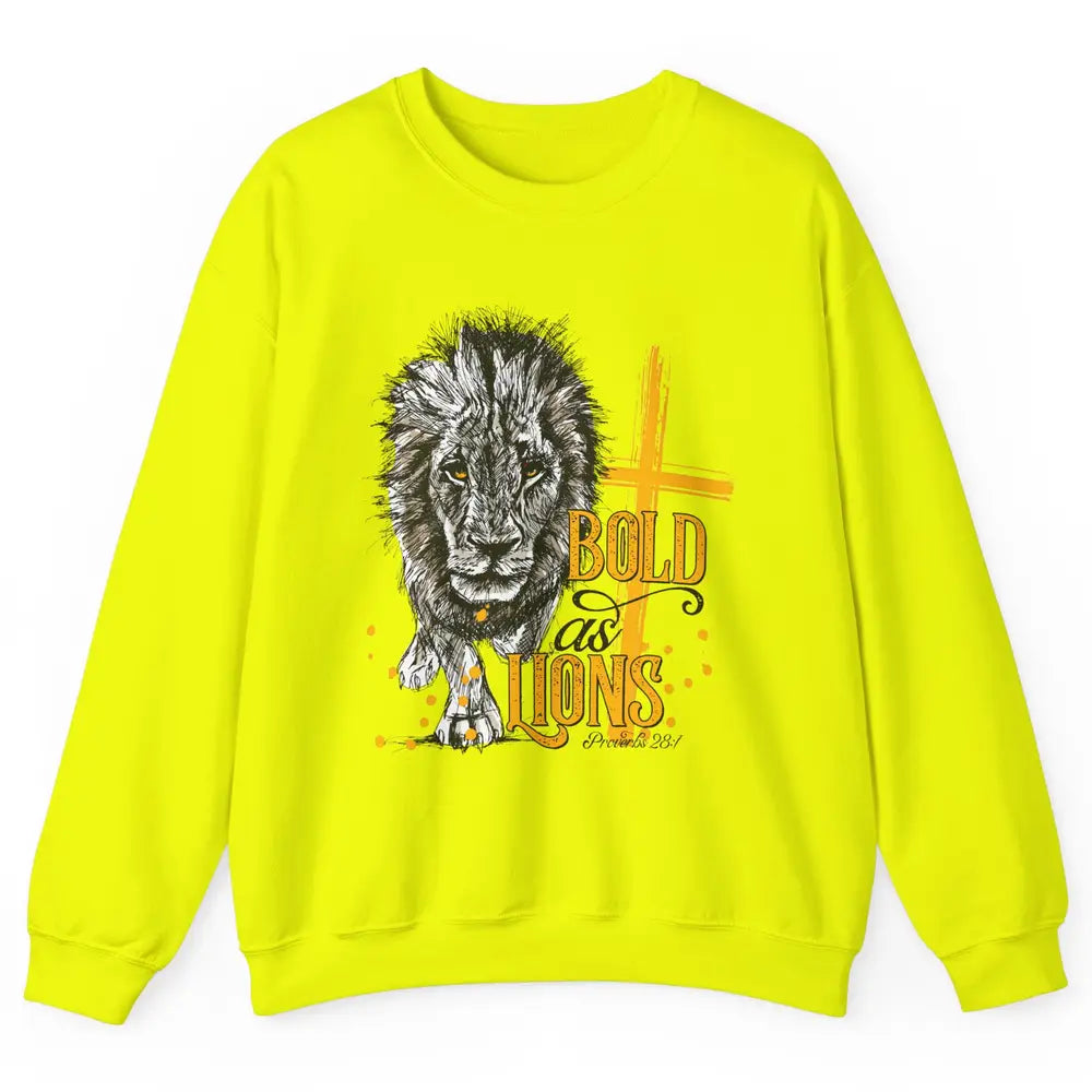 Bold As Lion Of Judah Bible Verse Christian Faith Religious Unisex Crewneck Sweatshirt