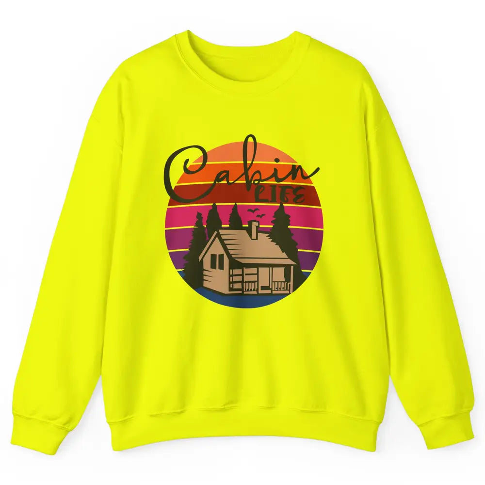 Cabin Life Vintage Cabin Camping Northern Lakes Outdoor Life Unisex Crewneck Sweatshirt