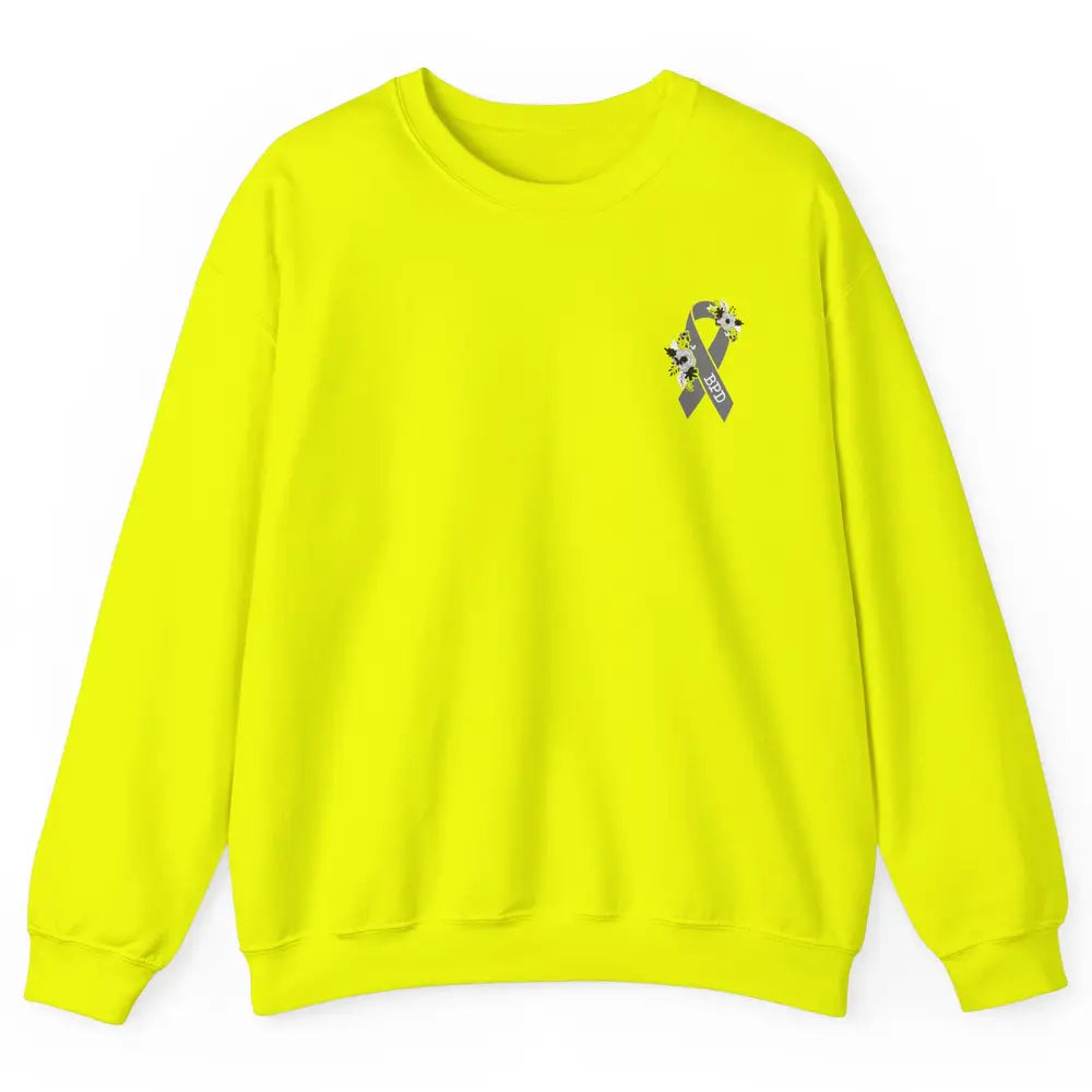 Borderline Personality Disorder Awareness BPD Gray Ribbon Unisex Crewneck Sweatshirt