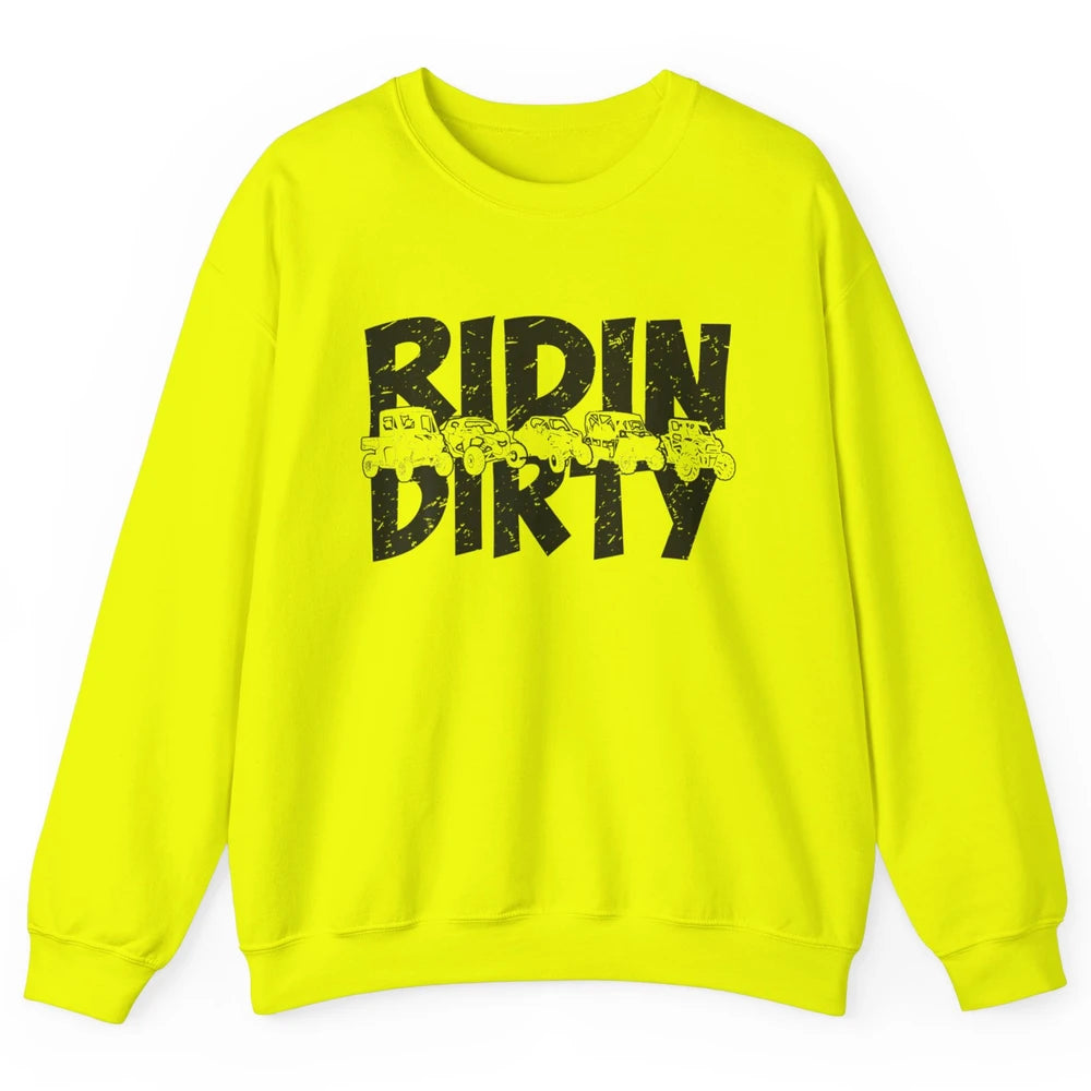 Retro UTV SXS Rider Riding Dirty ATV Offroad Riding SXS Life Unisex Crewneck Sweatshirt