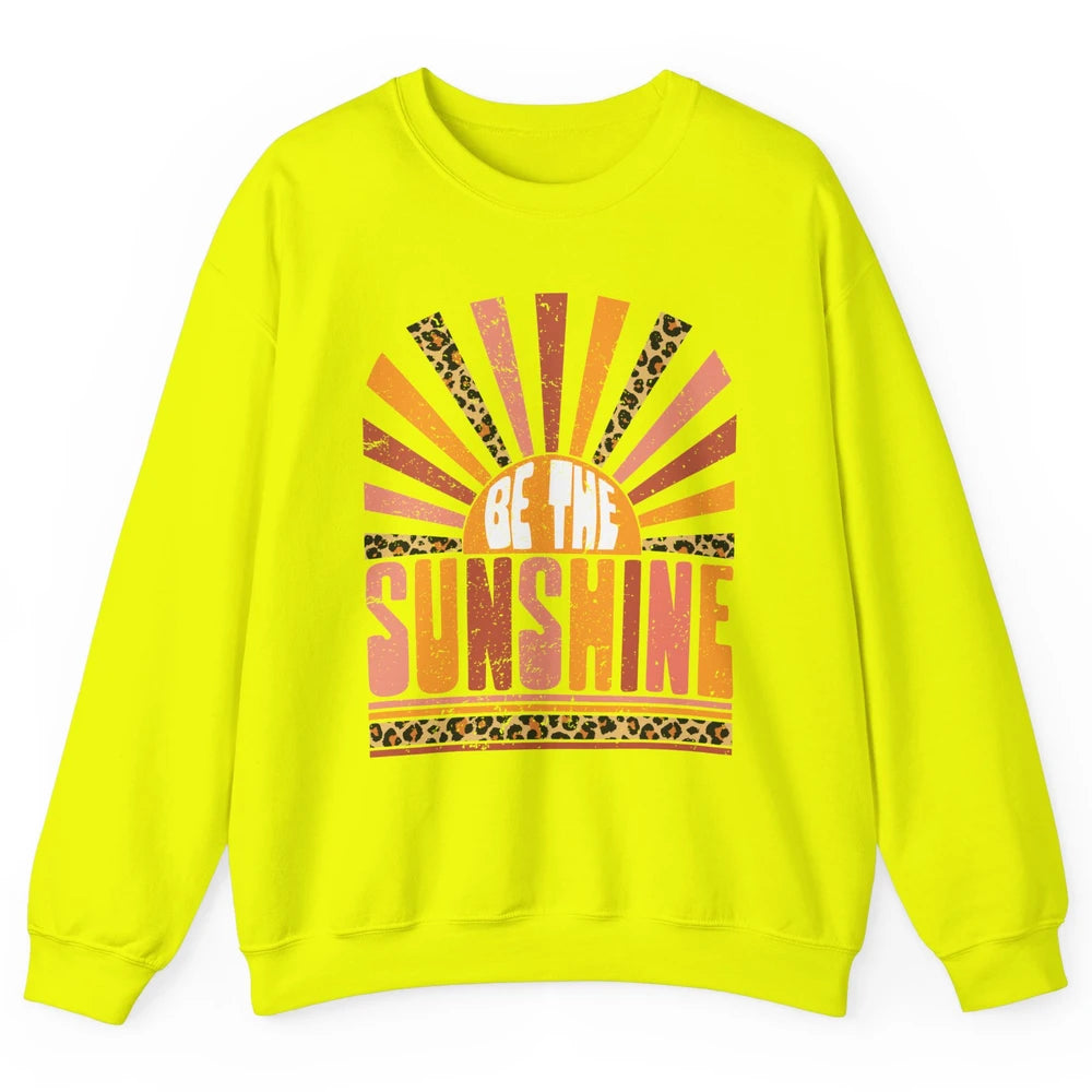 Be The Sunshine Retro Leopard Sun Vintage Summer Vacation Unisex Crewneck Sweatshirt