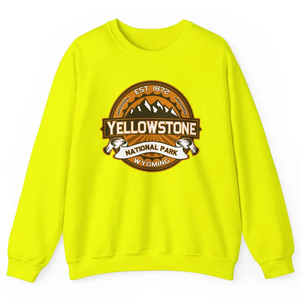 Yellowstone National Park Wyoming Golden Mountains Vintage Unisex Crewneck Sweatshirt