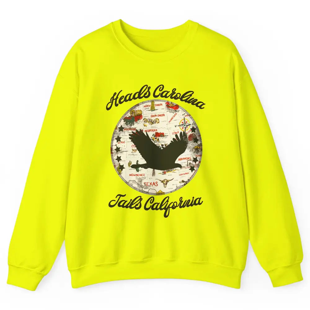 Vintage Heads Carolina Tail California Western Country Unisex Crewneck Sweatshirt