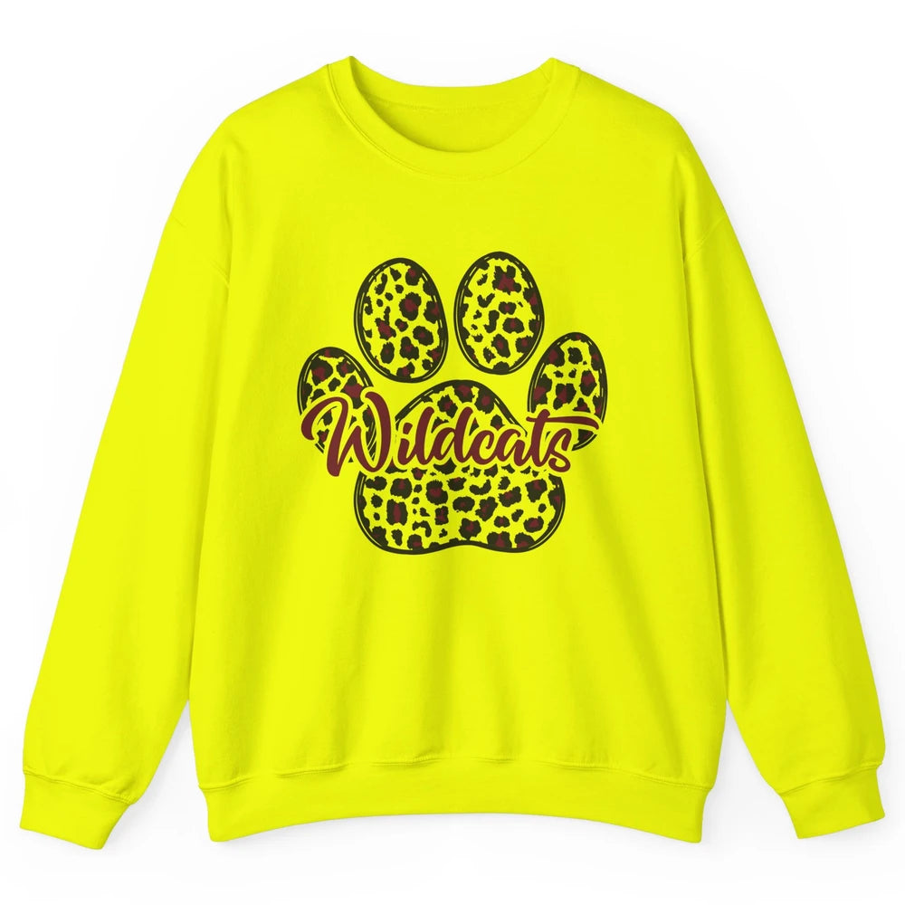 Wildcats Spirit Cat Paw Leopard Western Cat Mom Cat Lovers Unisex Crewneck Sweatshirt