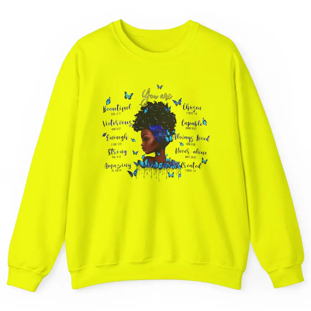 Black Girl God Says I Am Afro Woman Christian Religious Gift Unisex Crewneck Sweatshirt