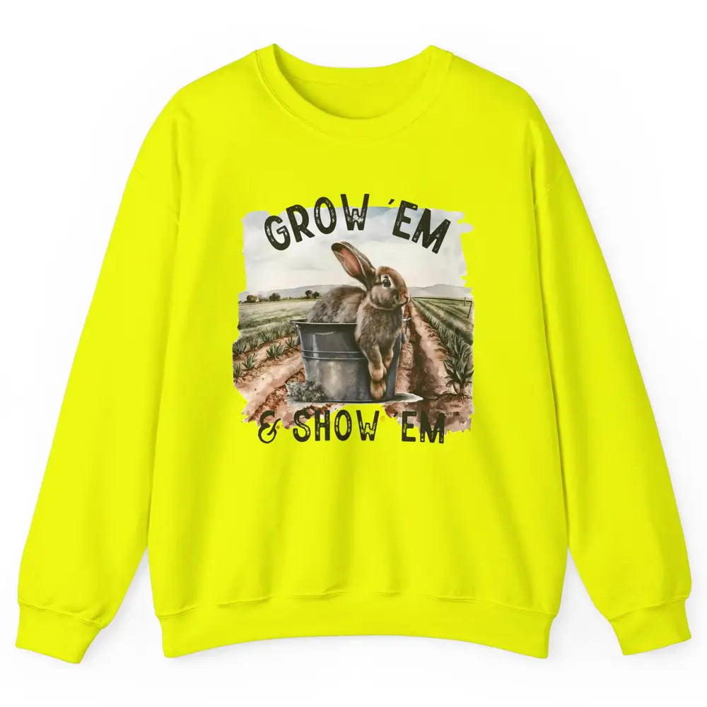 Baby Rabbit On The Farm Grow Em Show Em Western Farm Life Unisex Crewneck Sweatshirt