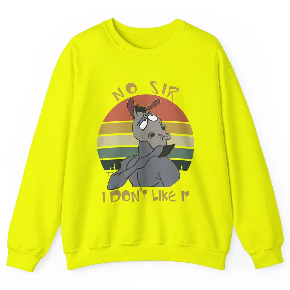 Vintage Llama No Sir I Don't Like It Funny Sarcastic Gift Unisex Crewneck Sweatshirt