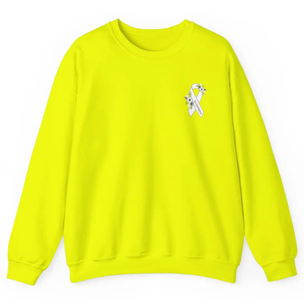 Blindness Awareness Floral White Gray Ribbon Blind Support Unisex Crewneck Sweatshirt