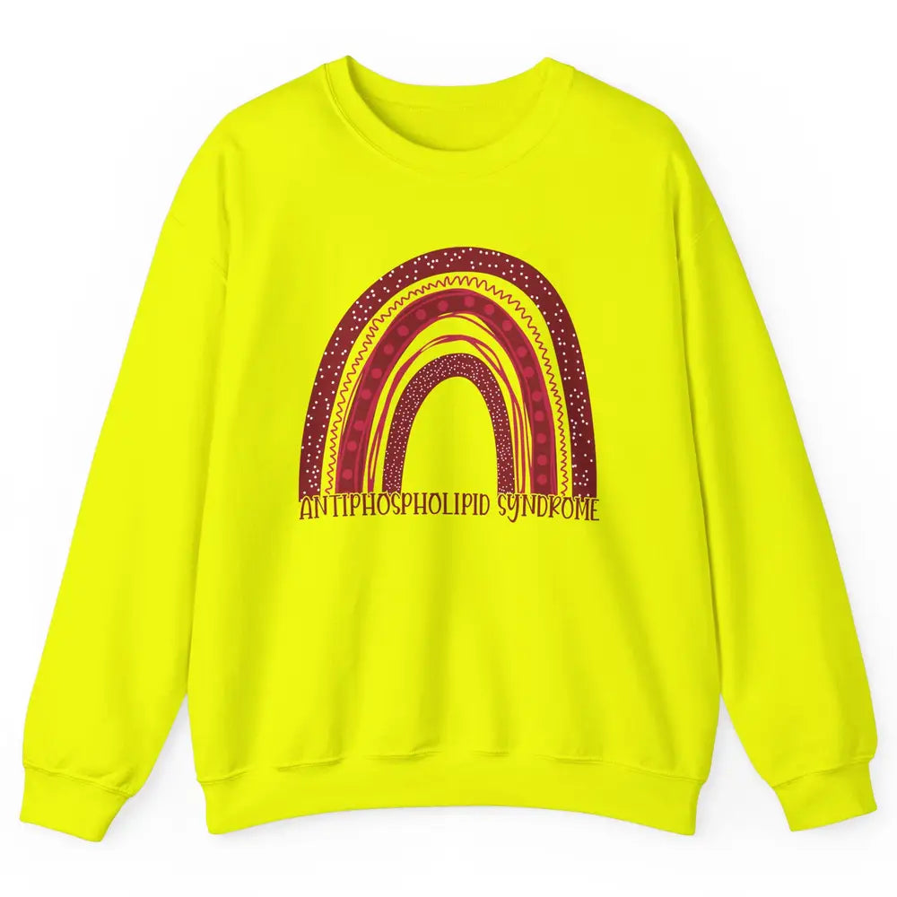 Antiphospholipid Syndrome Awareness APS Burgundy Rainbow Unisex Crewneck Sweatshirt