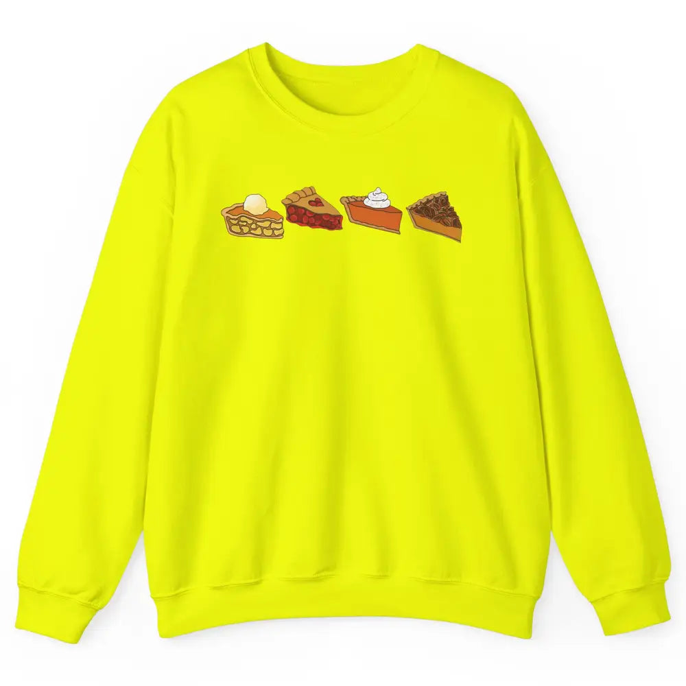 Retro Thanksgiving Pies Pumpkin Pie Pecan Pie Apple Pie Fall Unisex Crewneck Sweatshirt