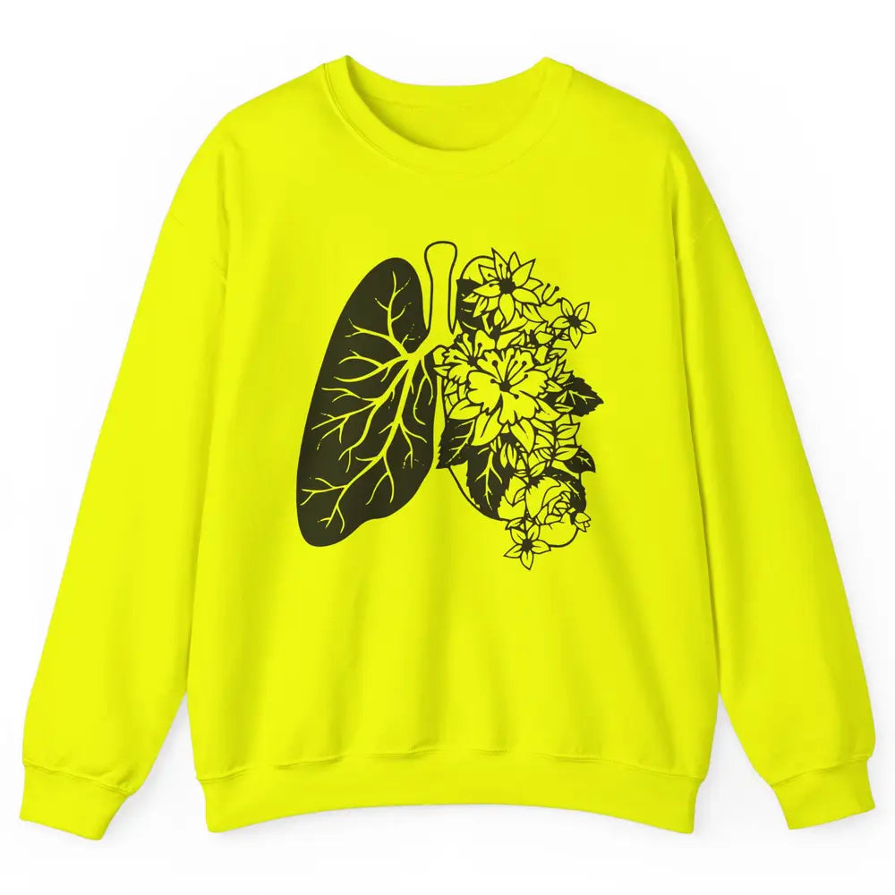 Anatomical Lungs Floral Breathe Respiratory Therapy RT Unisex Crewneck Sweatshirt