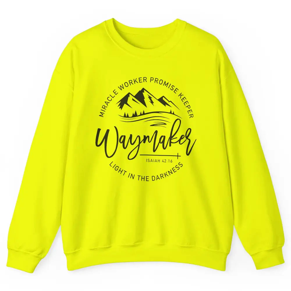 Waymaker Miracle Worker Light In The Darkness Bible Verse Unisex Crewneck Sweatshirt