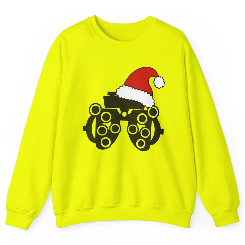 Funny Phoropter Santa Hat Optometrist Optician Christmas Unisex Crewneck Sweatshirt