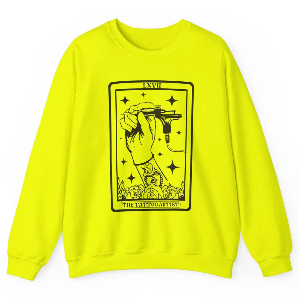 Tattoo Artist Tarot Card Beautician Tattoo Machine Halloween Unisex Crewneck Sweatshirt