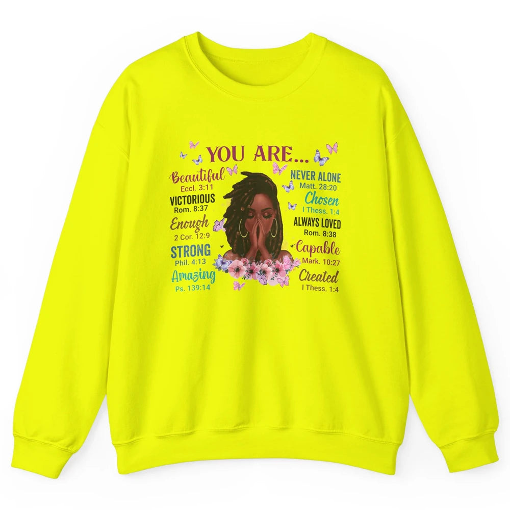 Black Girl God Says I Am Afro Woman Christian Religious Gift Unisex Crewneck Sweatshirt