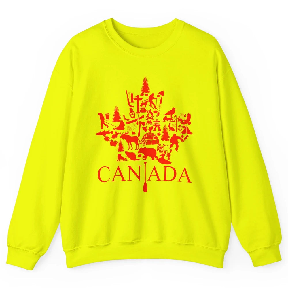 Canada Maple Leaf Canadian Symbols Canadian Root Gift Unisex Crewneck Sweatshirt