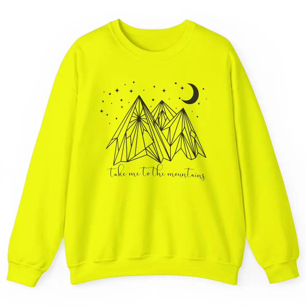 Take Me to the Mountains Boho Hiking Camping Outdoor Gift Unisex Crewneck Sweatshirt