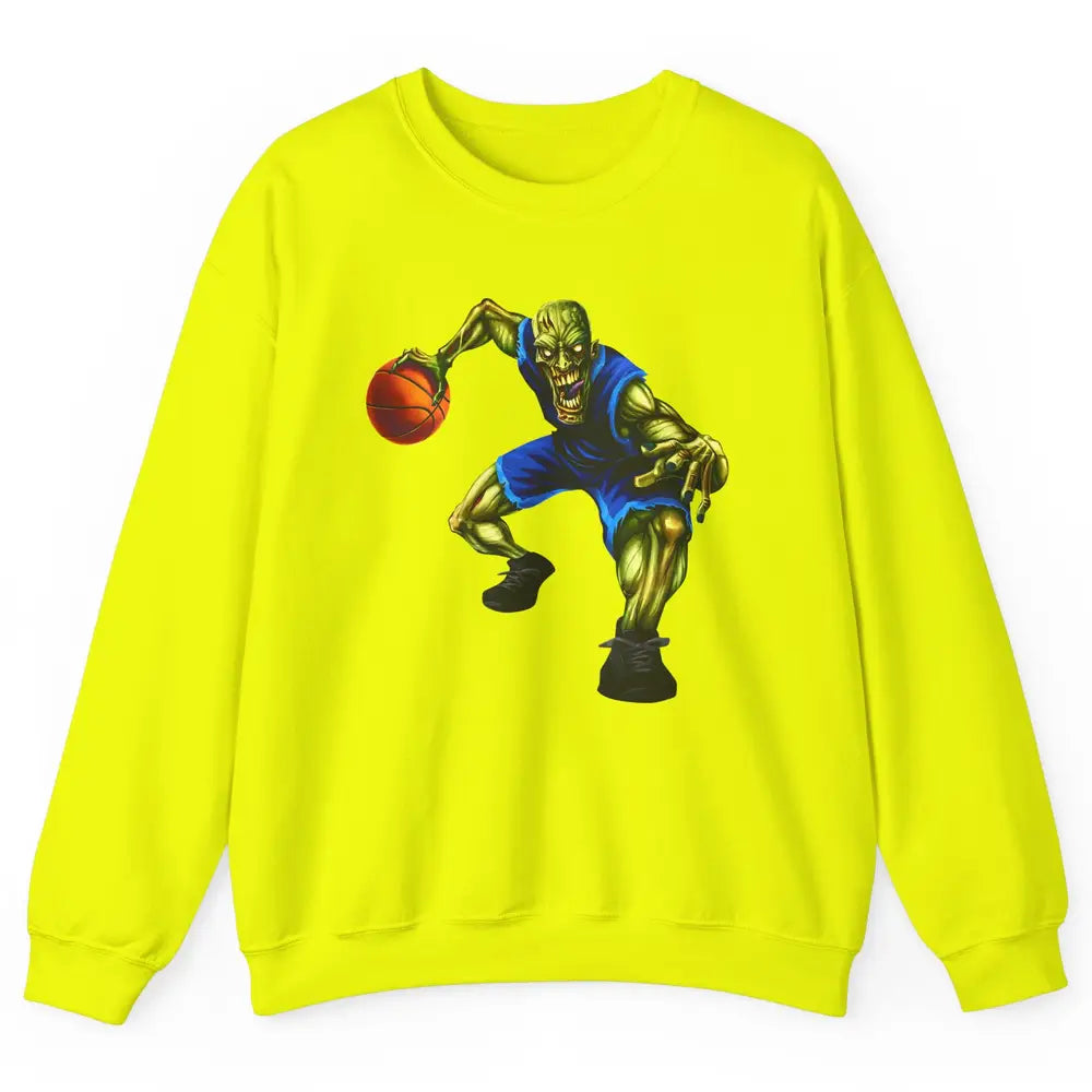 Zombie Basketball Halloween Basketball Players Scary Costume Unisex Crewneck Sweatshirt