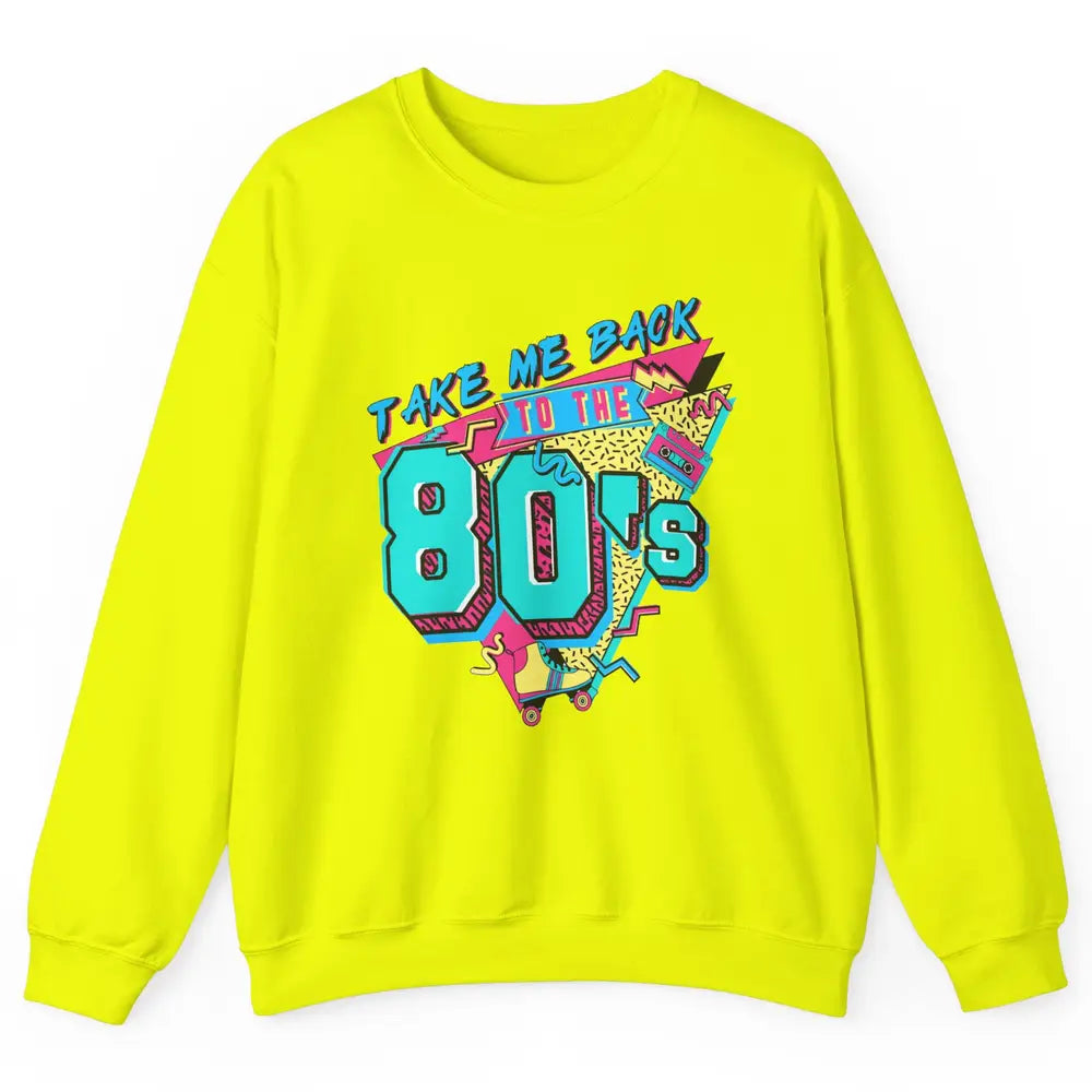 Vintage Take Me Back To The 80s Cassette Retro Rainbow Child Unisex Crewneck Sweatshirt