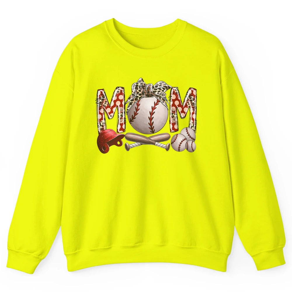 Baseball Mom Leopard Bandana Mom Love Baseball Mother's Day Unisex Crewneck Sweatshirt