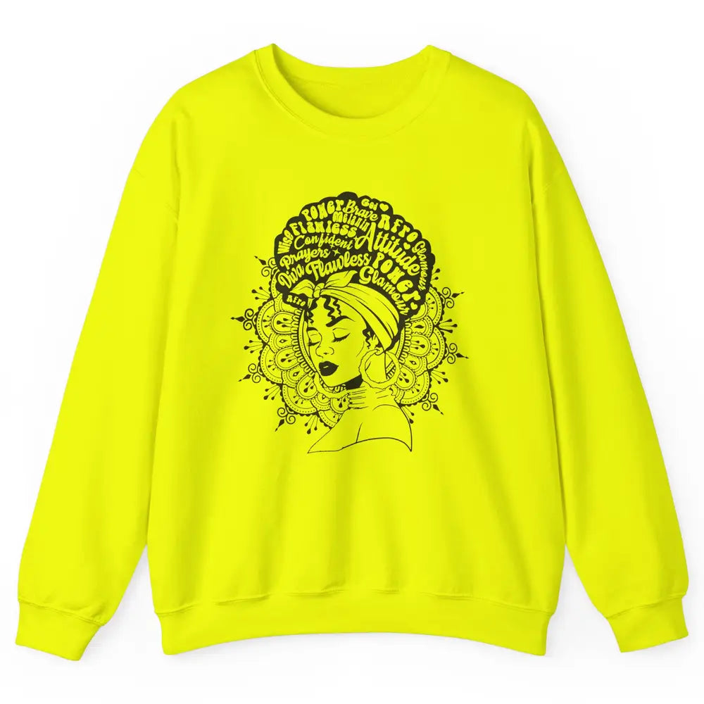 Afro Melanin Woman Turban Hair Quotes African American Woman Unisex Crewneck Sweatshirt