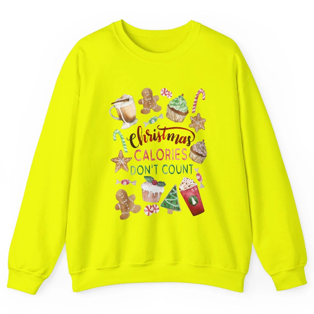 Funny Christmas Favorites Calories Dont Count Christmas Cake Unisex Crewneck Sweatshirt