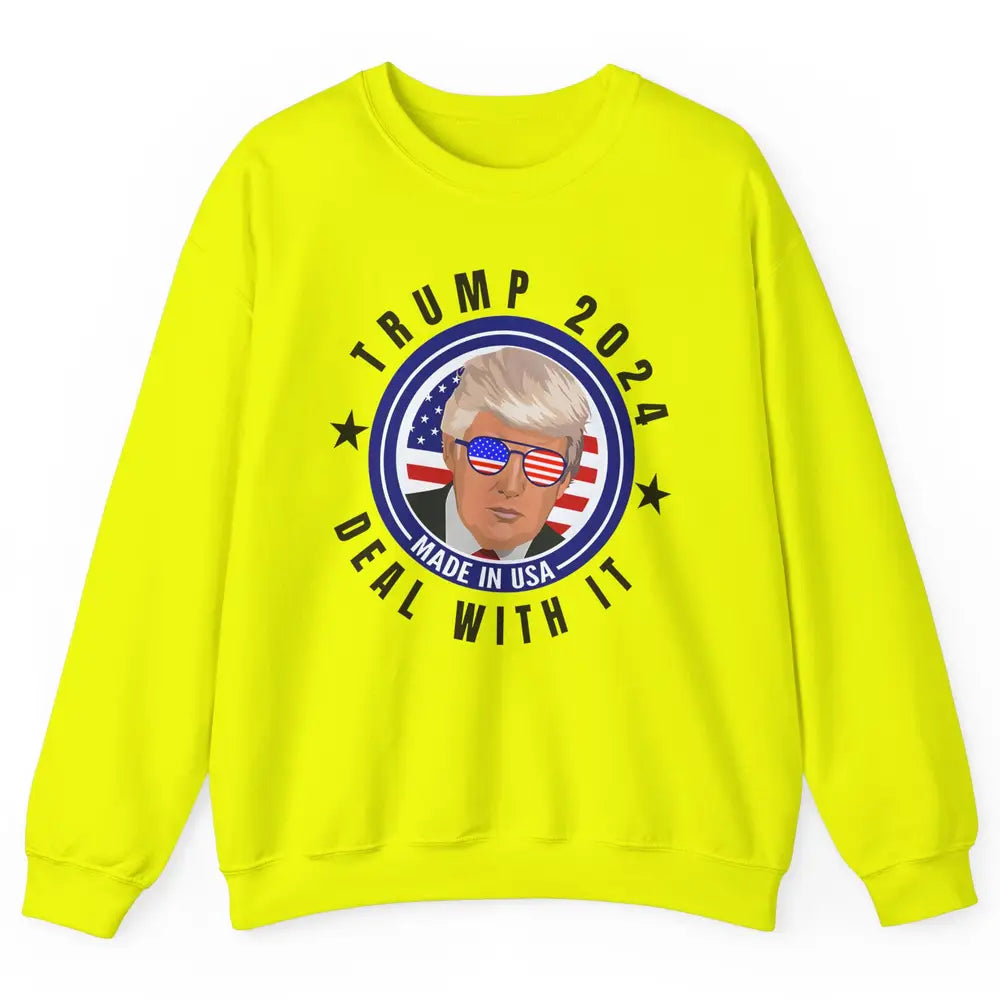 Vote Trump 2024 Deal With It Funny Republican Pro America Unisex Crewneck Sweatshirt