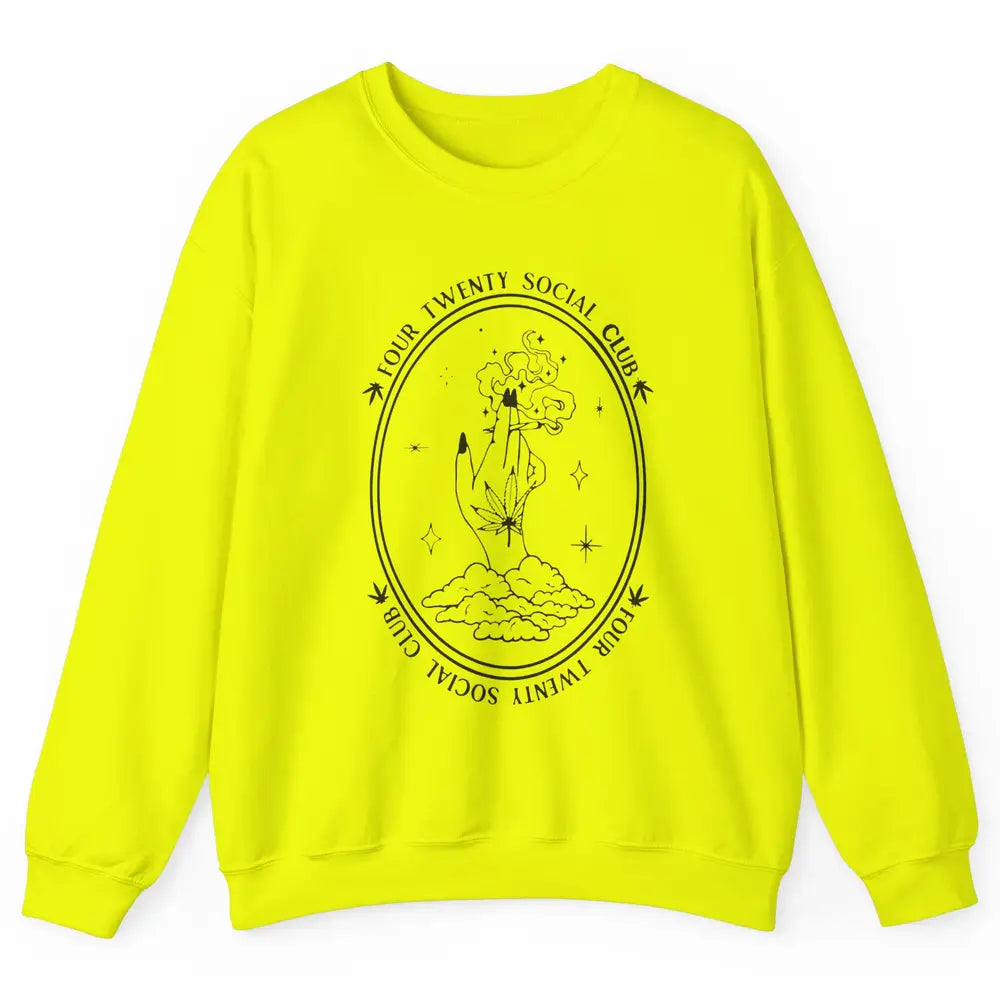 Vintage Weed Four Twenty Social Club Weed Cannabis Marijuana Unisex Crewneck Sweatshirt