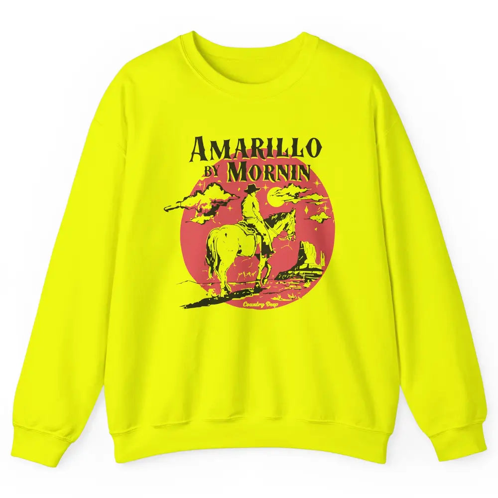 Vintage Cowboy Amarillo By Morning Desert Western Country Unisex Crewneck Sweatshirt