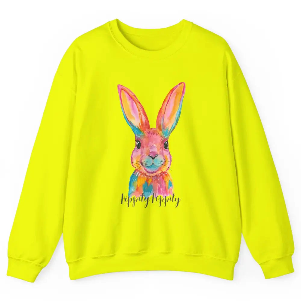 Watercolor Hippity Hoppity Bunny Dance Easter Rabbit Hip Hop Unisex Crewneck Sweatshirt