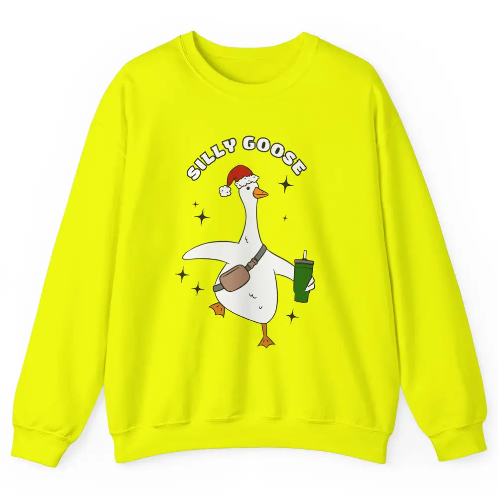 Funny Silly Goose Boojee Christmas Goose Bag And Cup Holiday Unisex Crewneck Sweatshirt