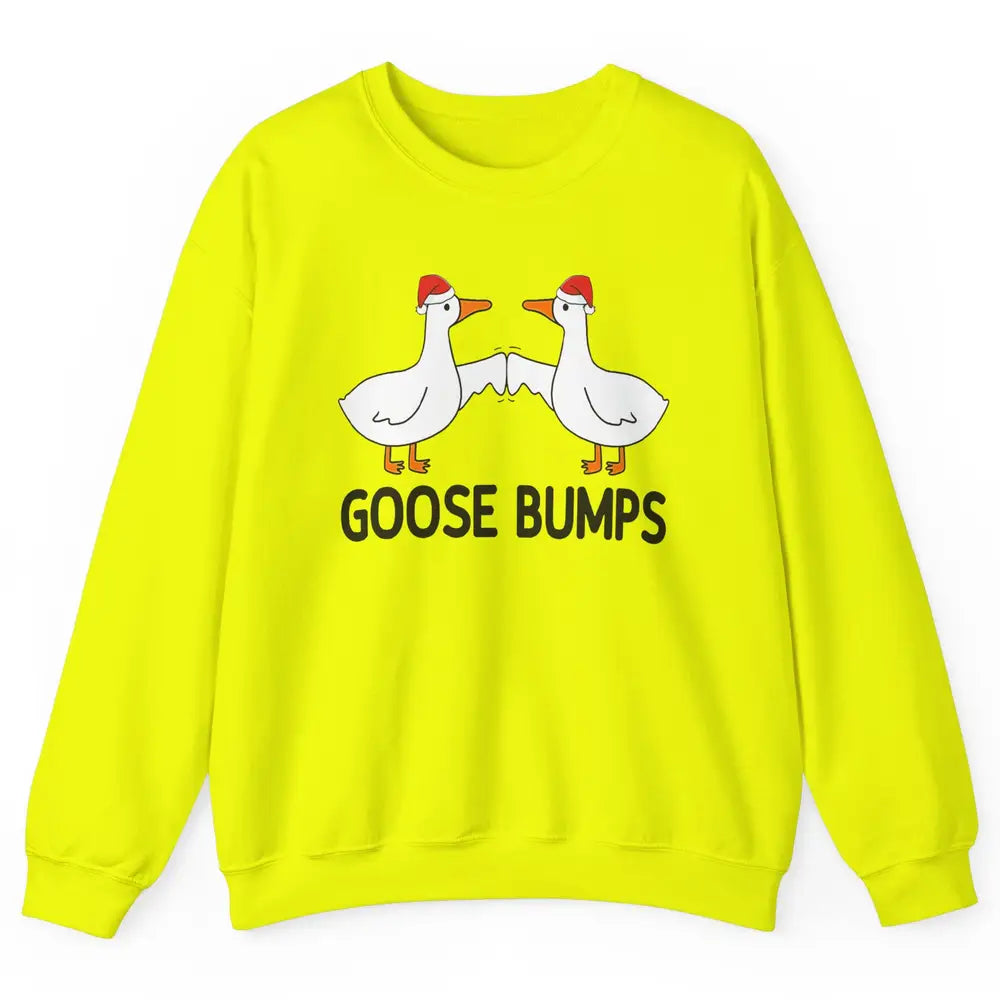 Funny Silly Goose Christmas Santa Goosebumps Winter Holiday Unisex Crewneck Sweatshirt