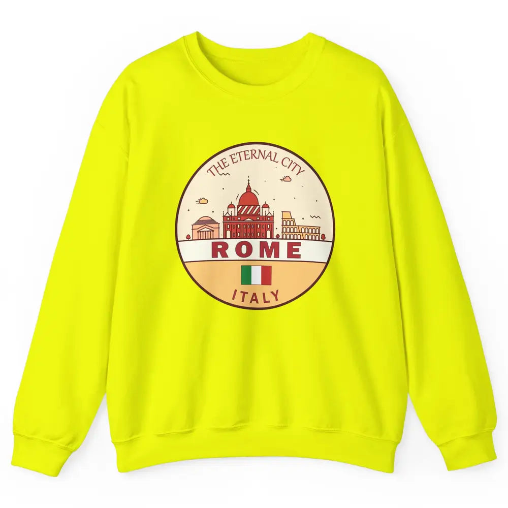 Skyline Roma City Summer Vacation Italy Italian Vacay Travel Unisex Crewneck Sweatshirt