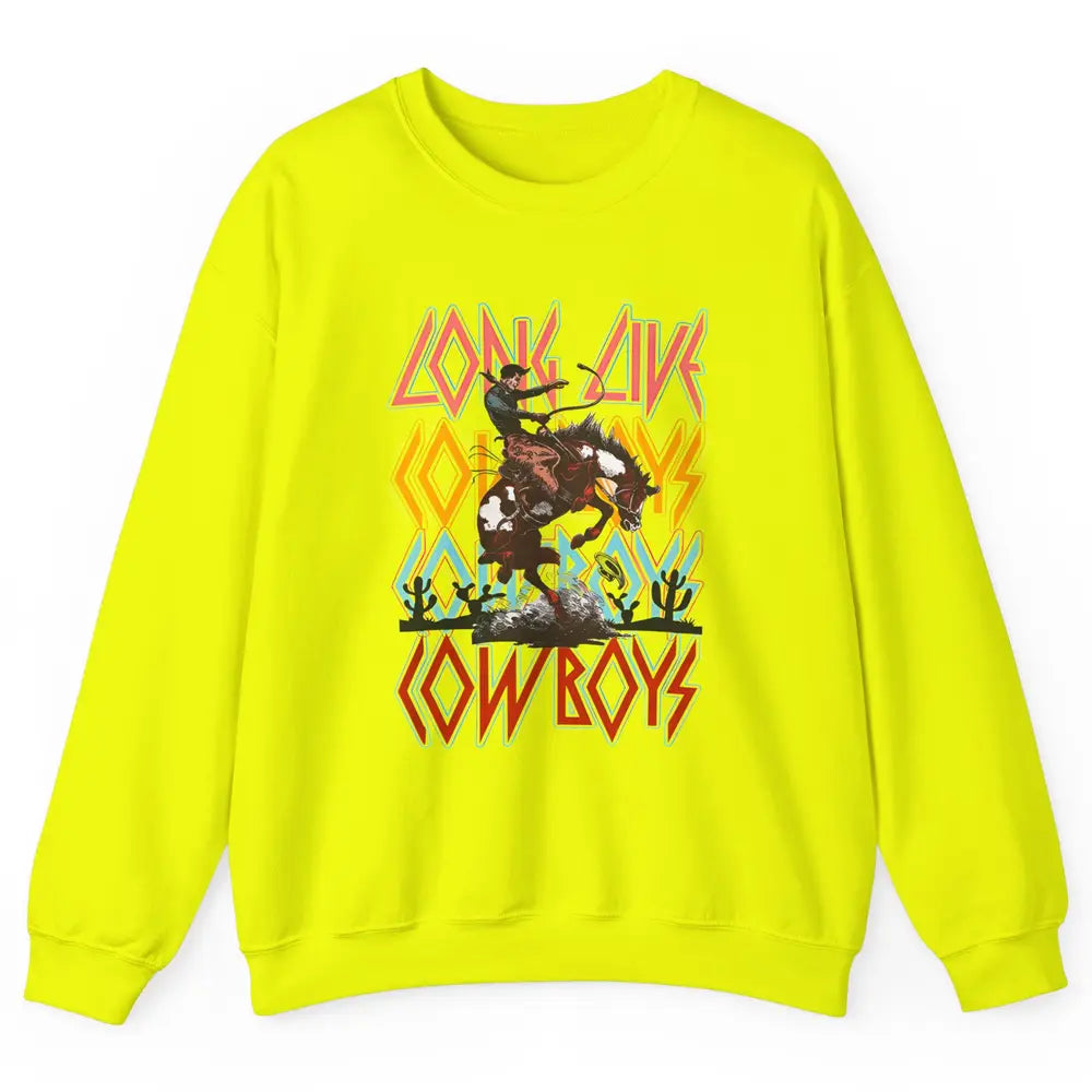 Texas Cowboys Cowgirl Rodeo Western Country Retro Horserider Unisex Crewneck Sweatshirt