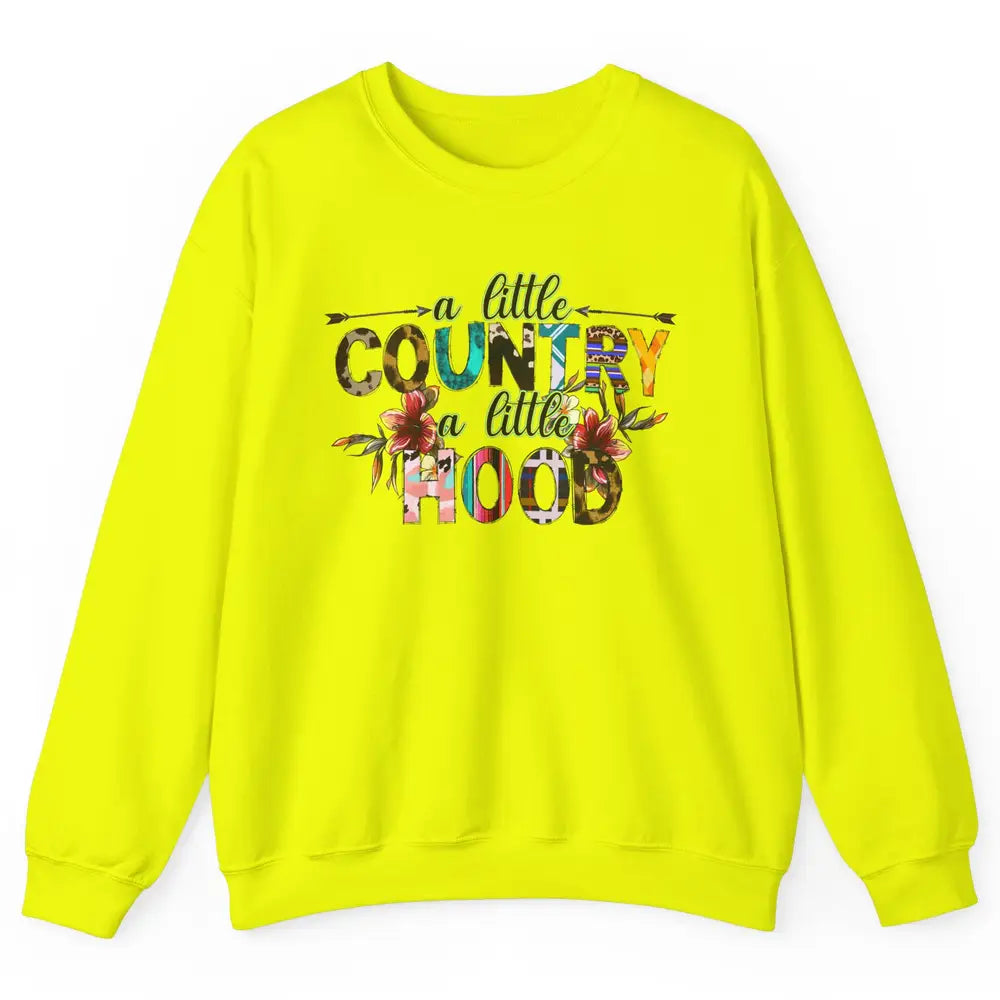 A Little Hood A Little Country Turquoise Western Country Unisex Crewneck Sweatshirt