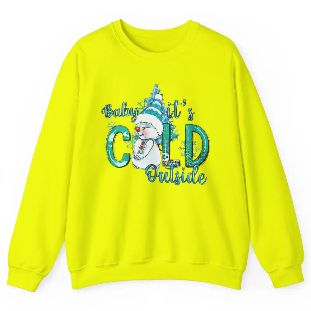 Christmas Cute Snow Man It's Cold Outside Freezing Season Unisex Crewneck Sweatshirt