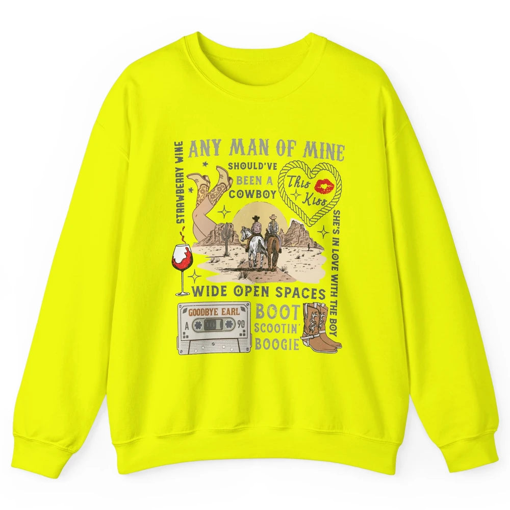 Vintage Western 90s Country Music Retro Cowboy Cowgirl Gift Unisex Crewneck Sweatshirt