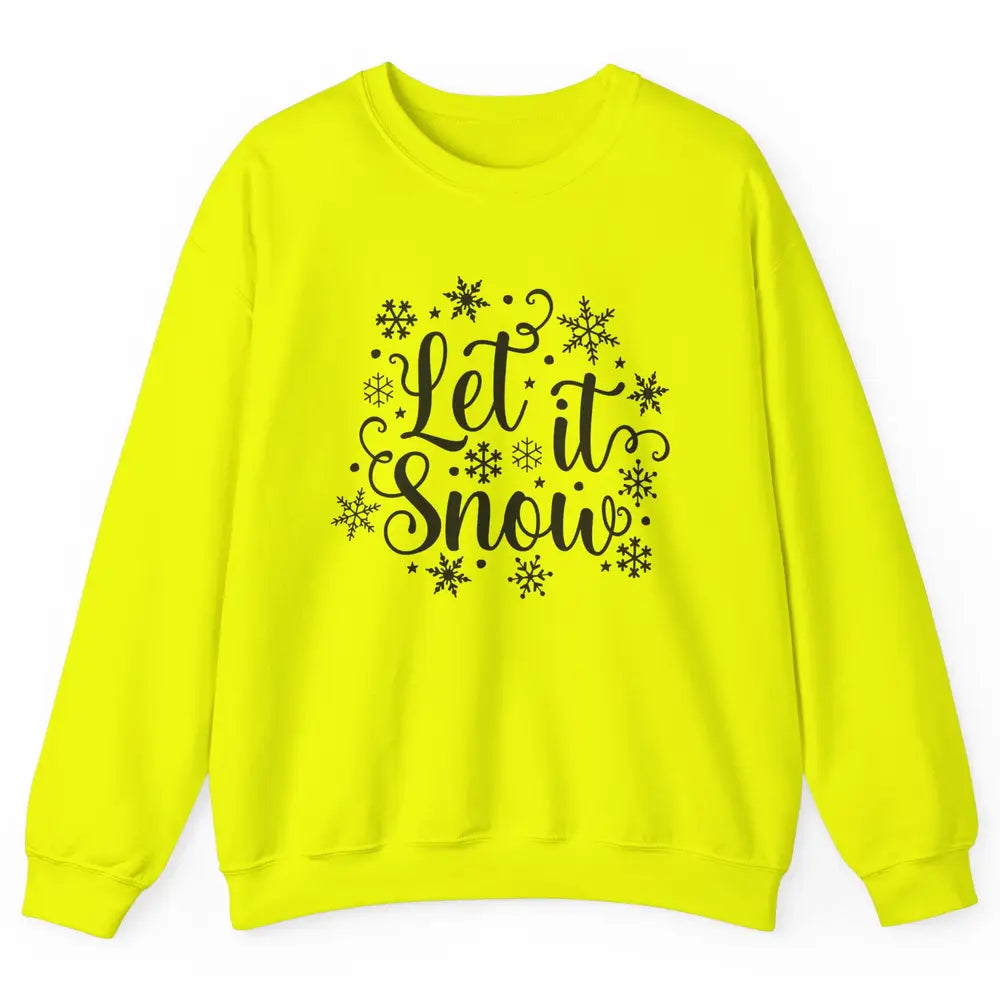 Funny Snowflakes Let It Snow Man Christmas Costume Men Women Unisex Crewneck Sweatshirt