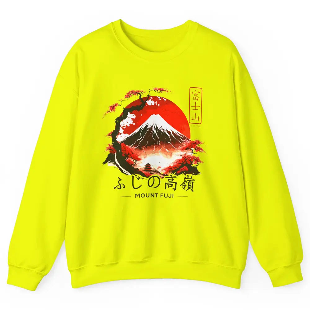 Vintage Sunset Mount Fuji The Highest Mountain In Japan Unisex Crewneck Sweatshirt