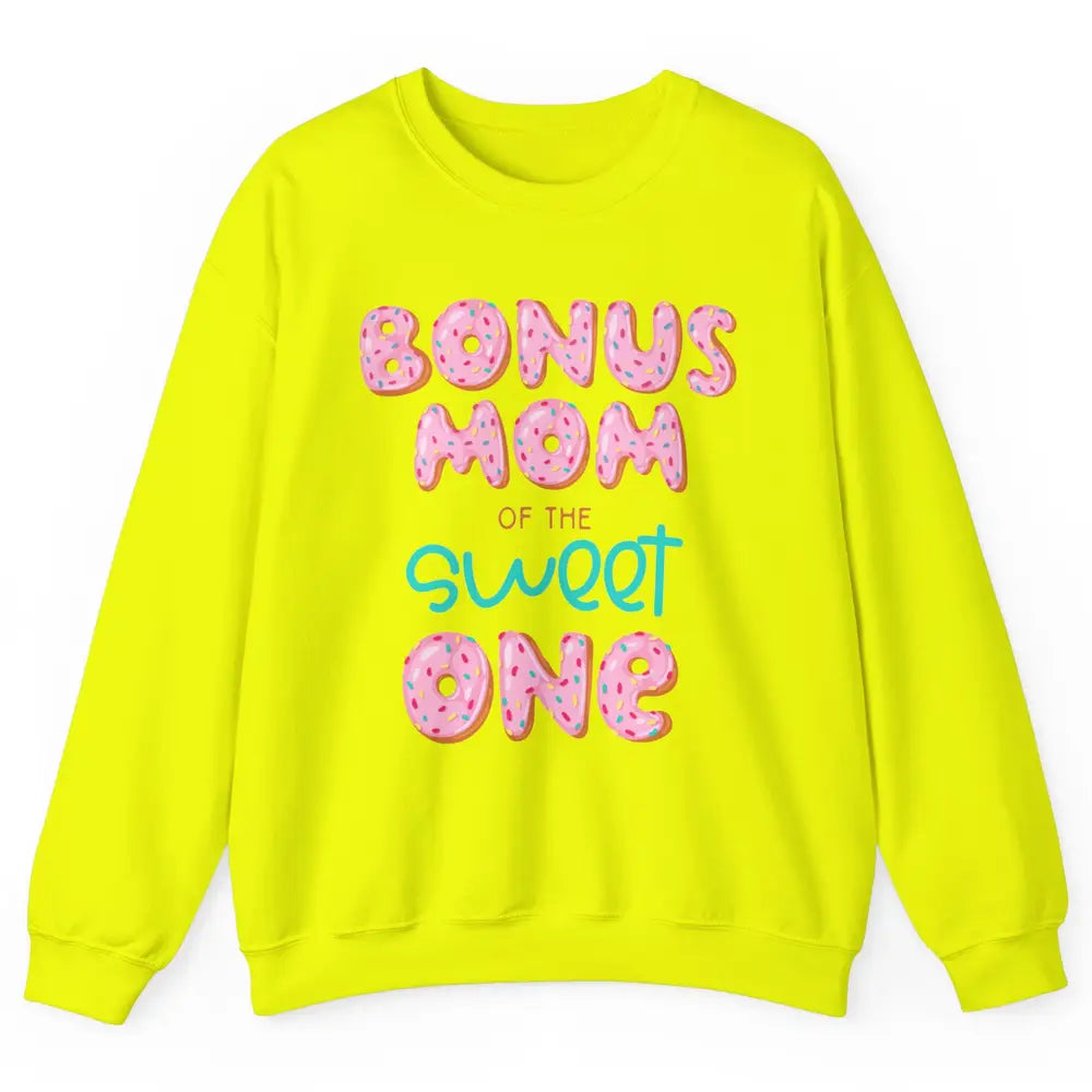 Bonus Mom Of Sweet One Donut Birthday Party Stepmom Mother Unisex Crewneck Sweatshirt