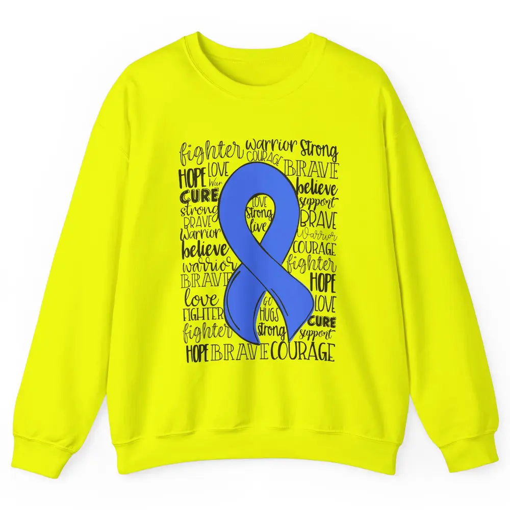 Syringomyelia Awareness Blue Ribbon Hope Love Cure Unisex Crewneck Sweatshirt